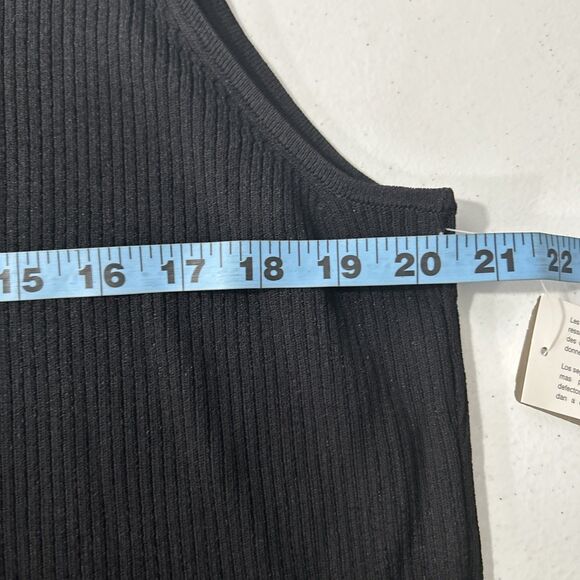 Jones New York Top Womens 2X Black Ribbed Dark Fairy Old Money Sleeveless Blouse - Picture 6 of 7